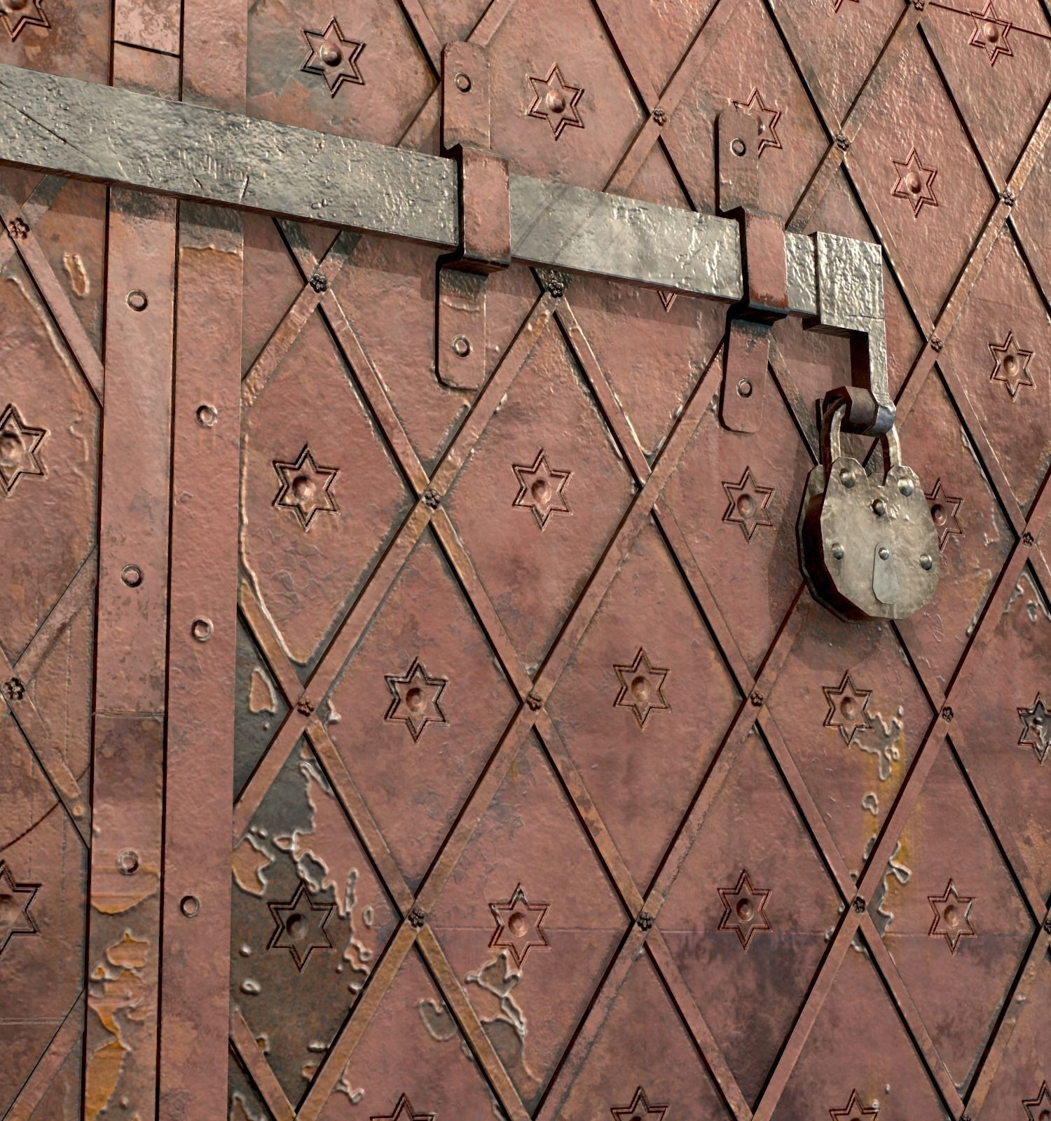 Five Medieval Doors 3D Model Collection_28