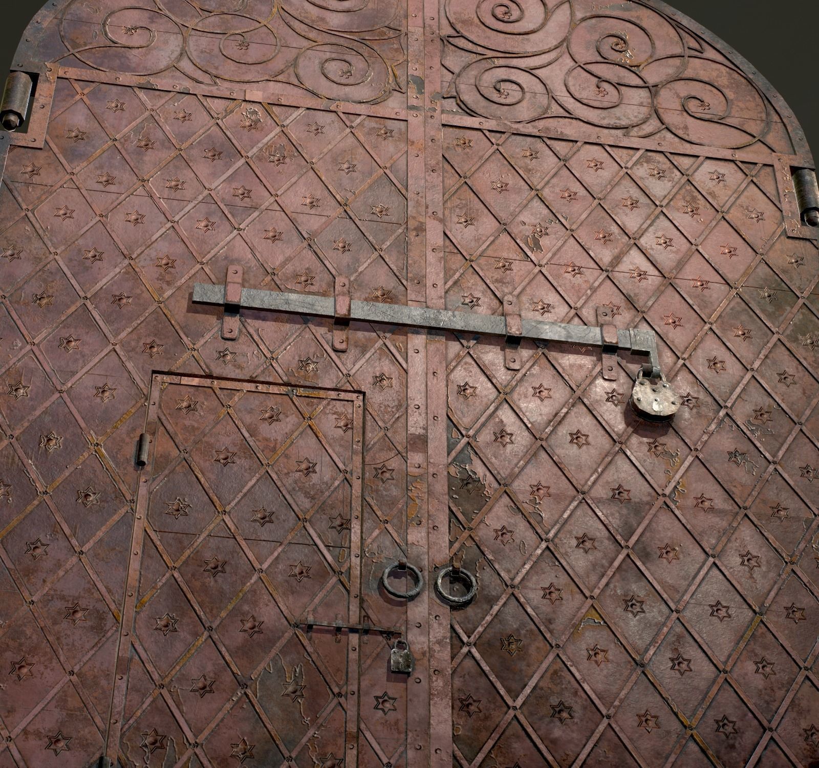 Five Medieval Doors 3D Model Collection_32