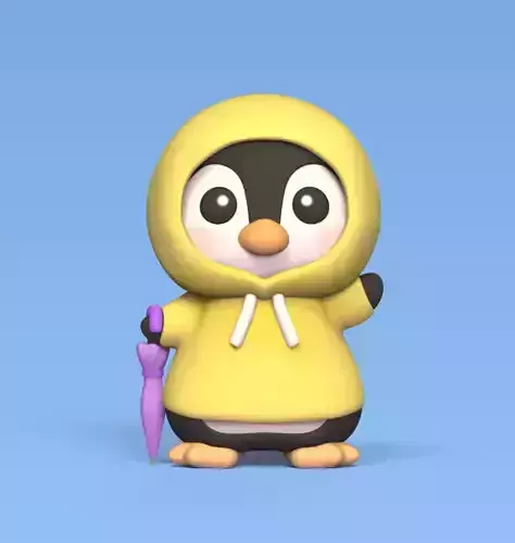 Penguin Rain 3D print model