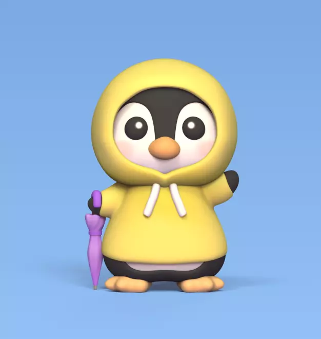 Penguin Rain 3D print model_0