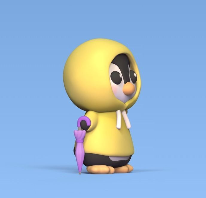 Penguin Rain 3D print model_1