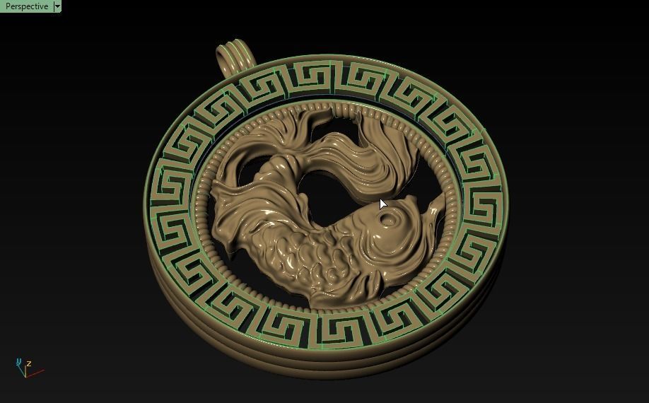 fish pendant - Pisces  3D print model_17