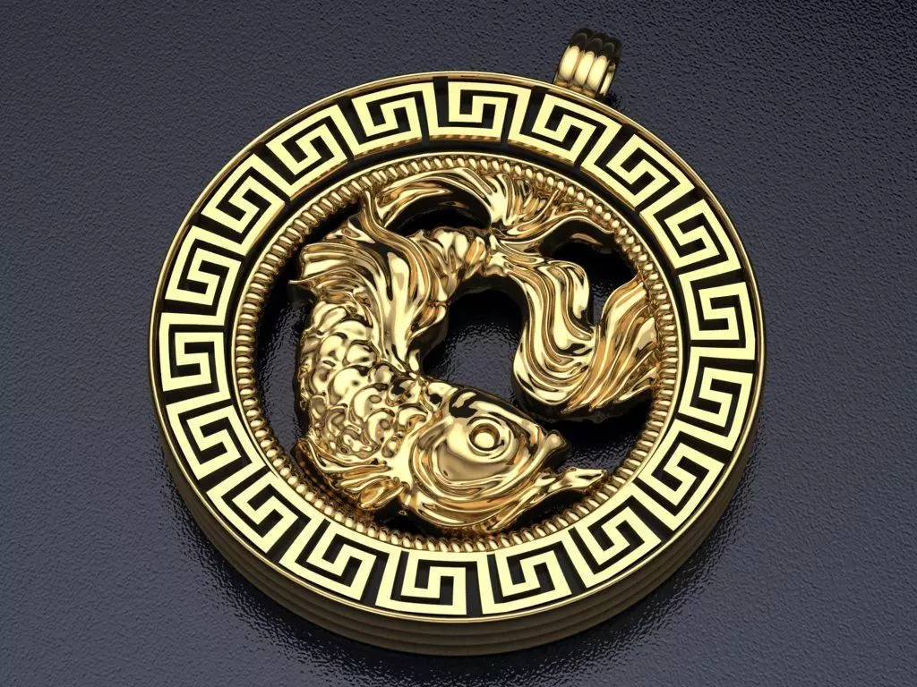 fish pendant - Pisces  3D print model_0