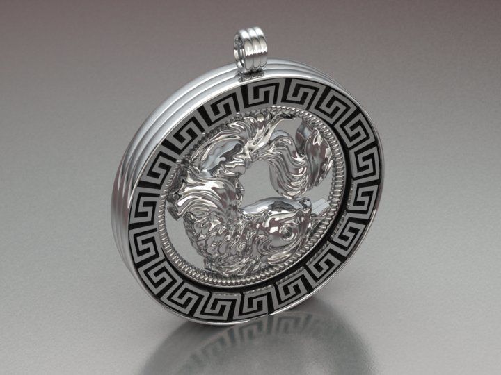 fish pendant - Pisces  3D print model_9