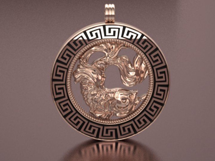fish pendant - Pisces  3D print model_3