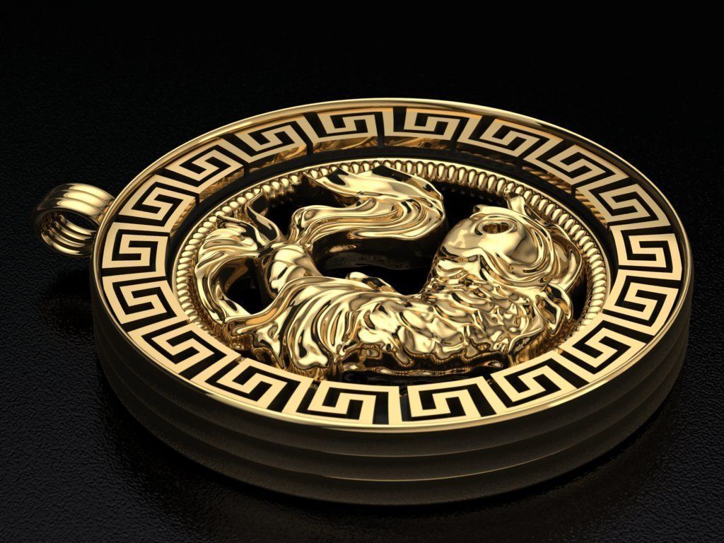 fish pendant - Pisces  3D print model_4