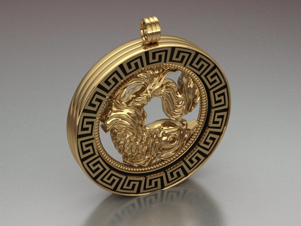 fish pendant - Pisces  3D print model_6