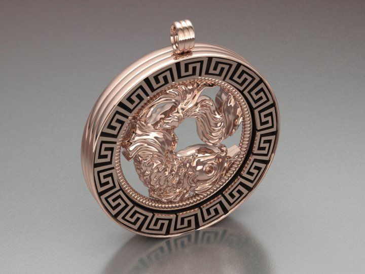 fish pendant - Pisces  3D print model_2