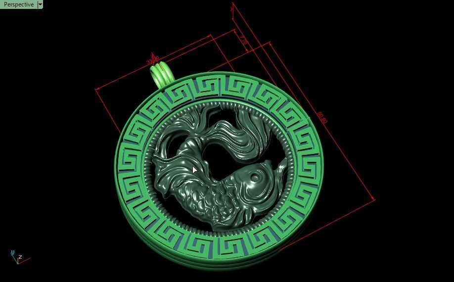 fish pendant - Pisces  3D print model_12