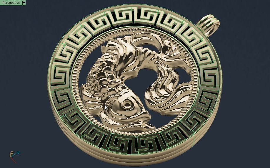 fish pendant - Pisces  3D print model_19