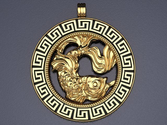 fish pendant - Pisces  3D print model_8