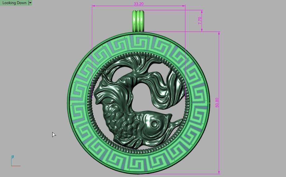 fish pendant - Pisces  3D print model_10