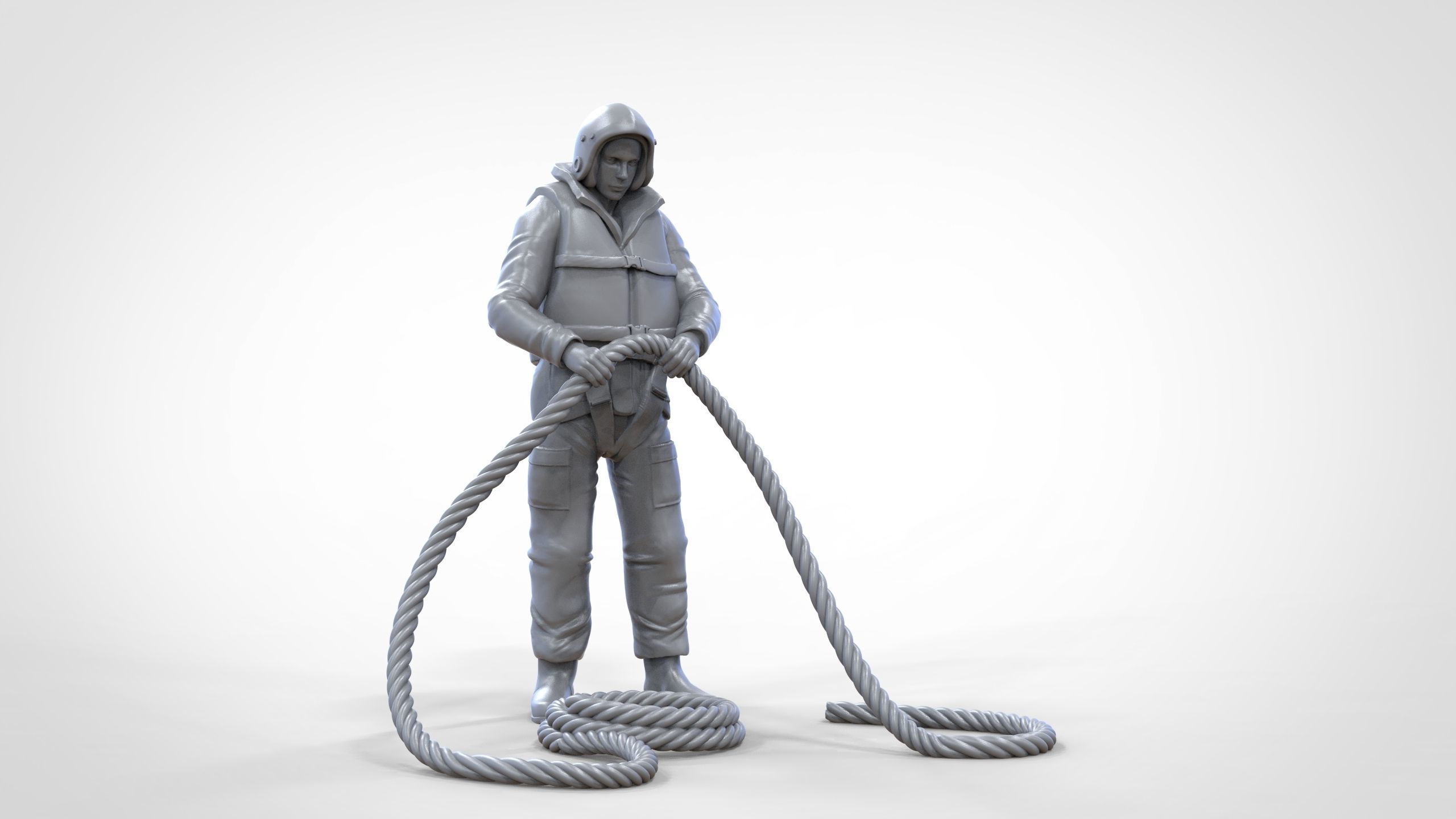 N9 Rescue National Lifeboat Institution RNLI crew with Rope 3D print model_43