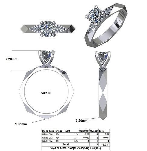 kkring diamond engagement ring gold Free 3D print model