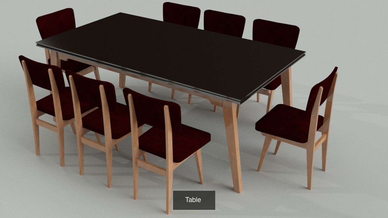 Tables and Chairs 3D Model Collection_4