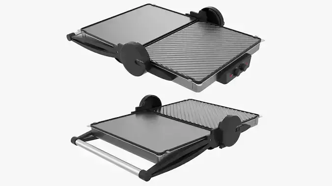 Tabletop electric grill open