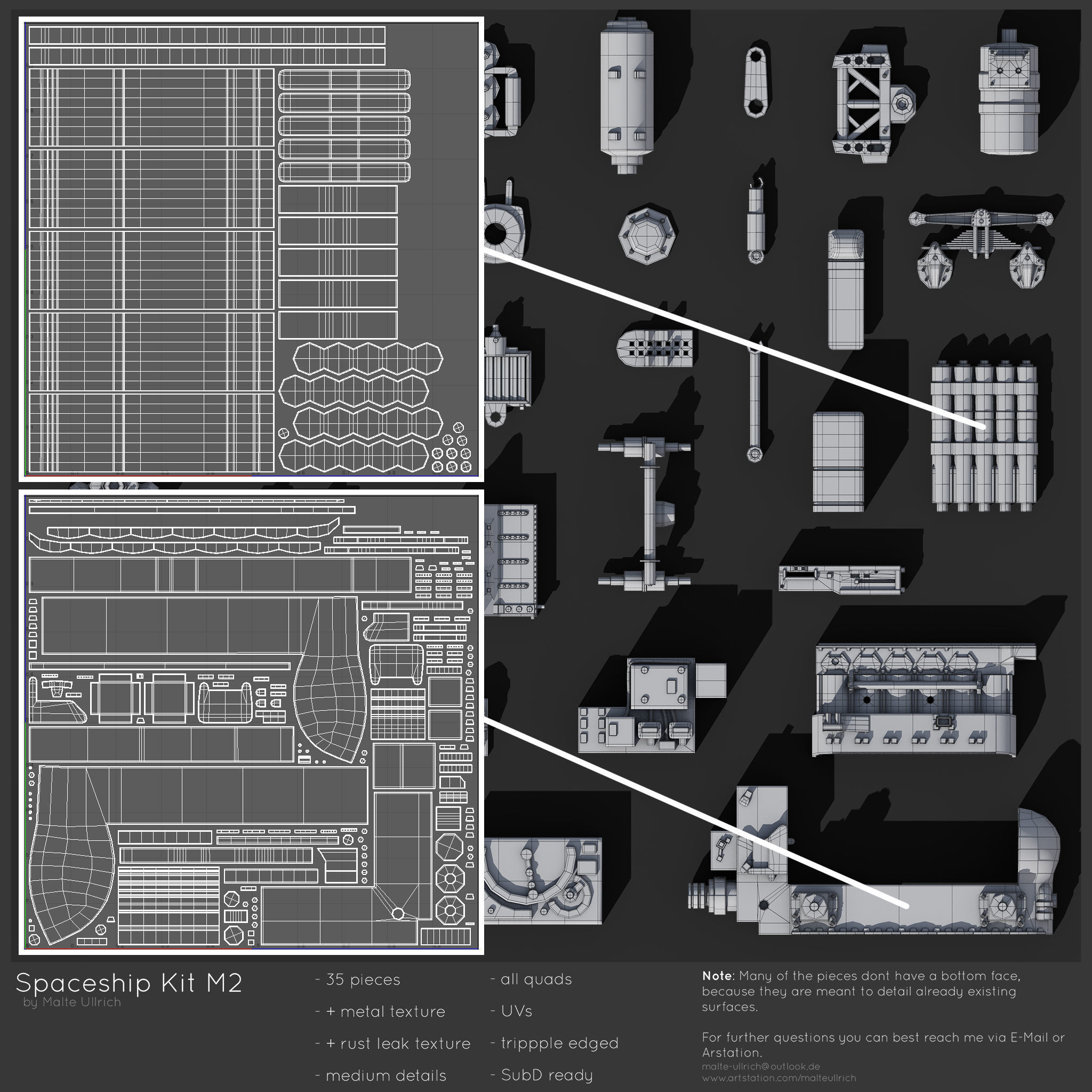 SpaceshipKit A1 - modeling kit 3D model_9