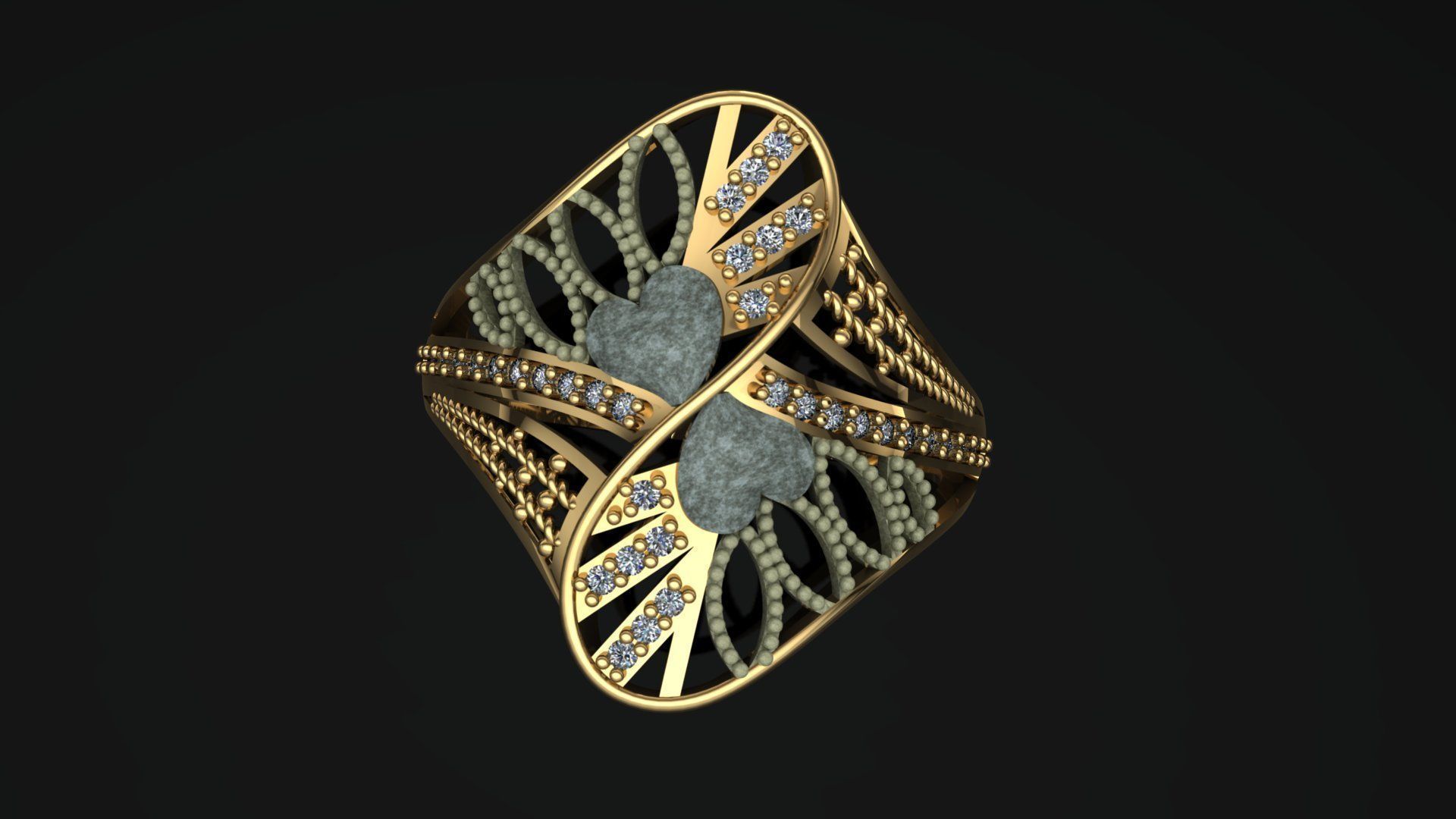 ring gold  3D print model_9