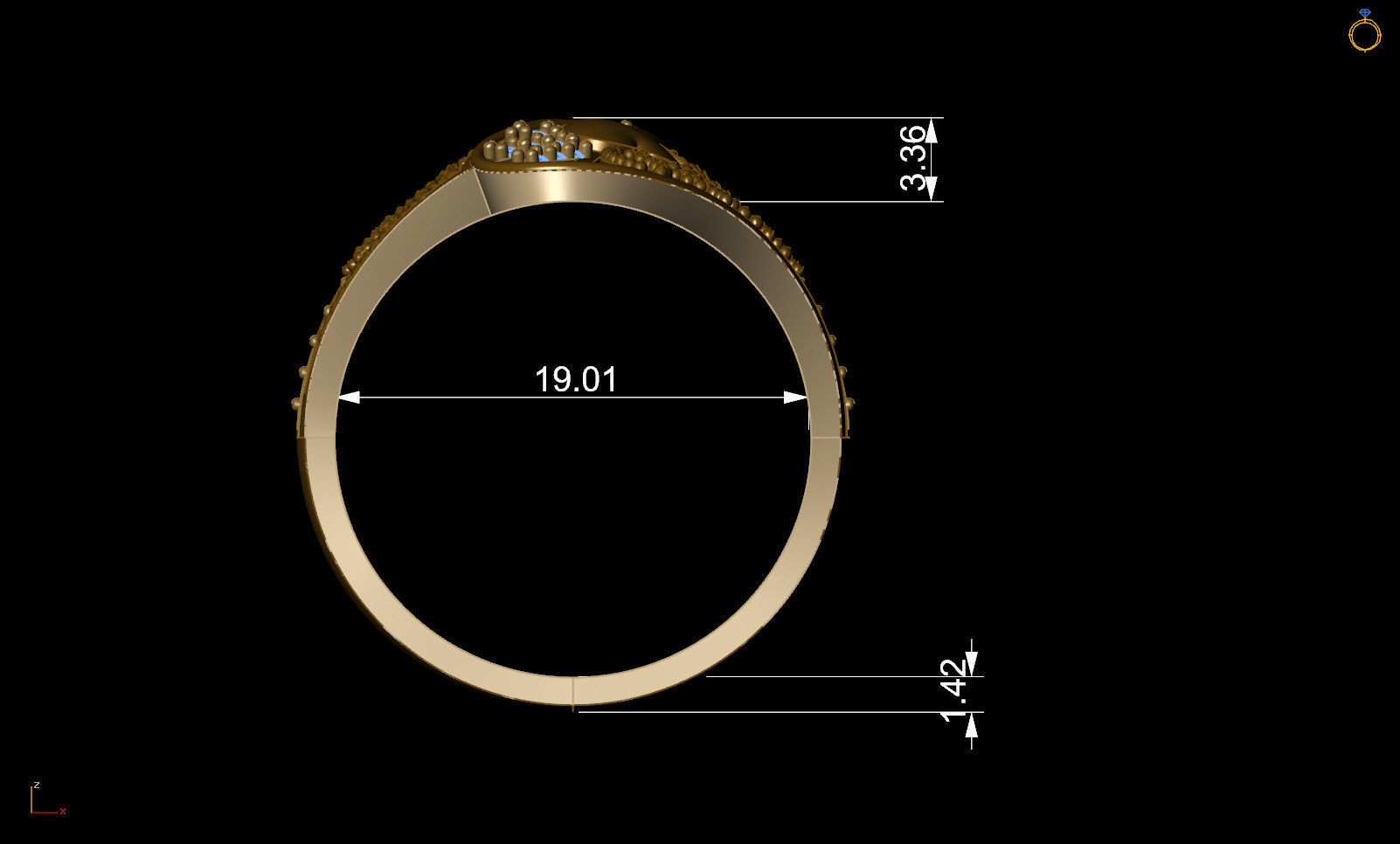 ring gold  3D print model_7