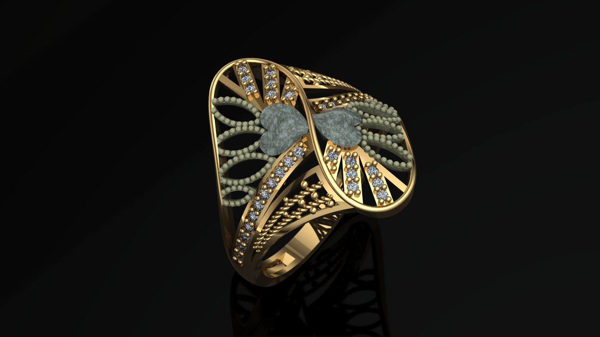 ring gold  3D print model_1