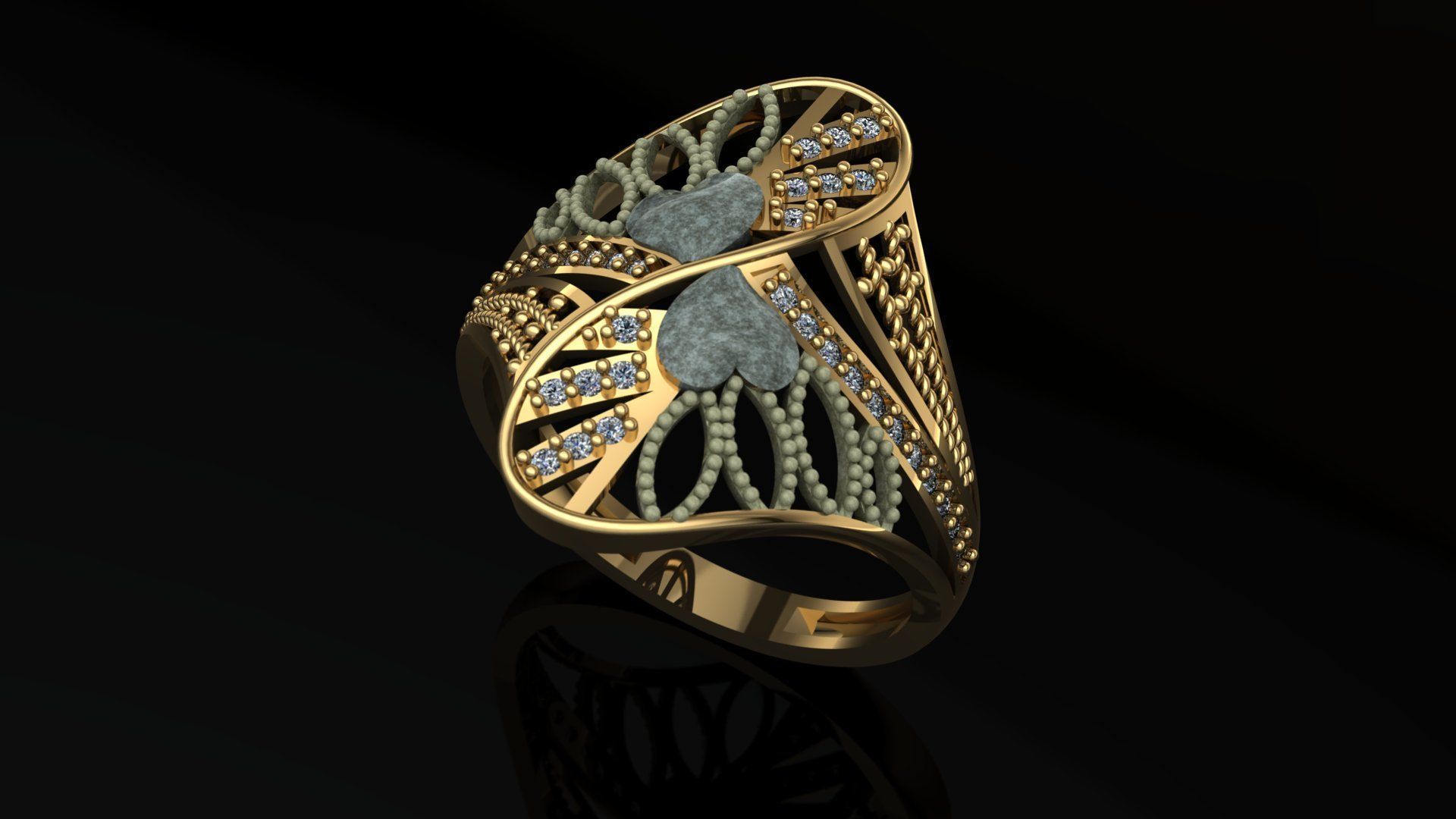 ring gold  3D print model_3