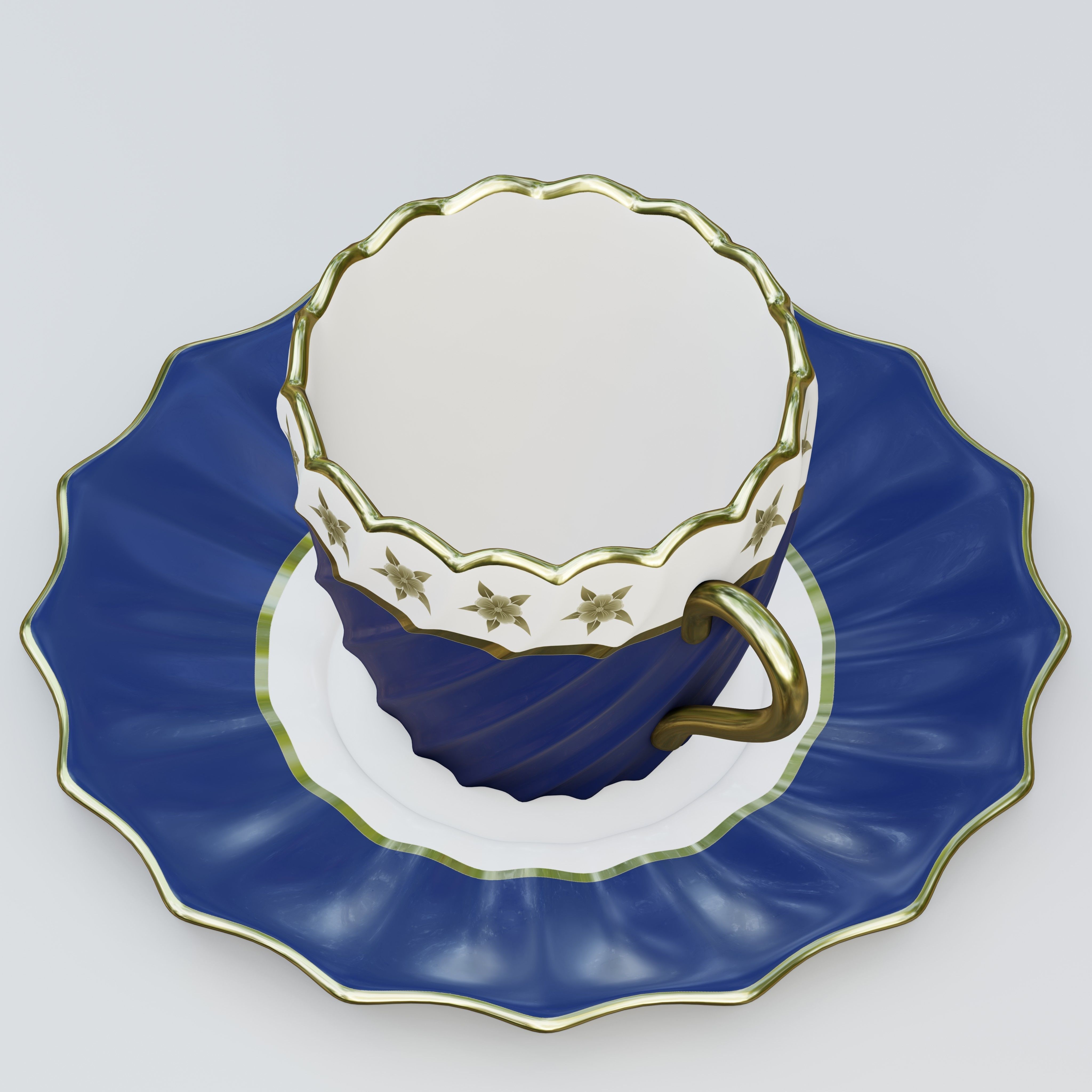 Fluted twisted teacup 3D model_1