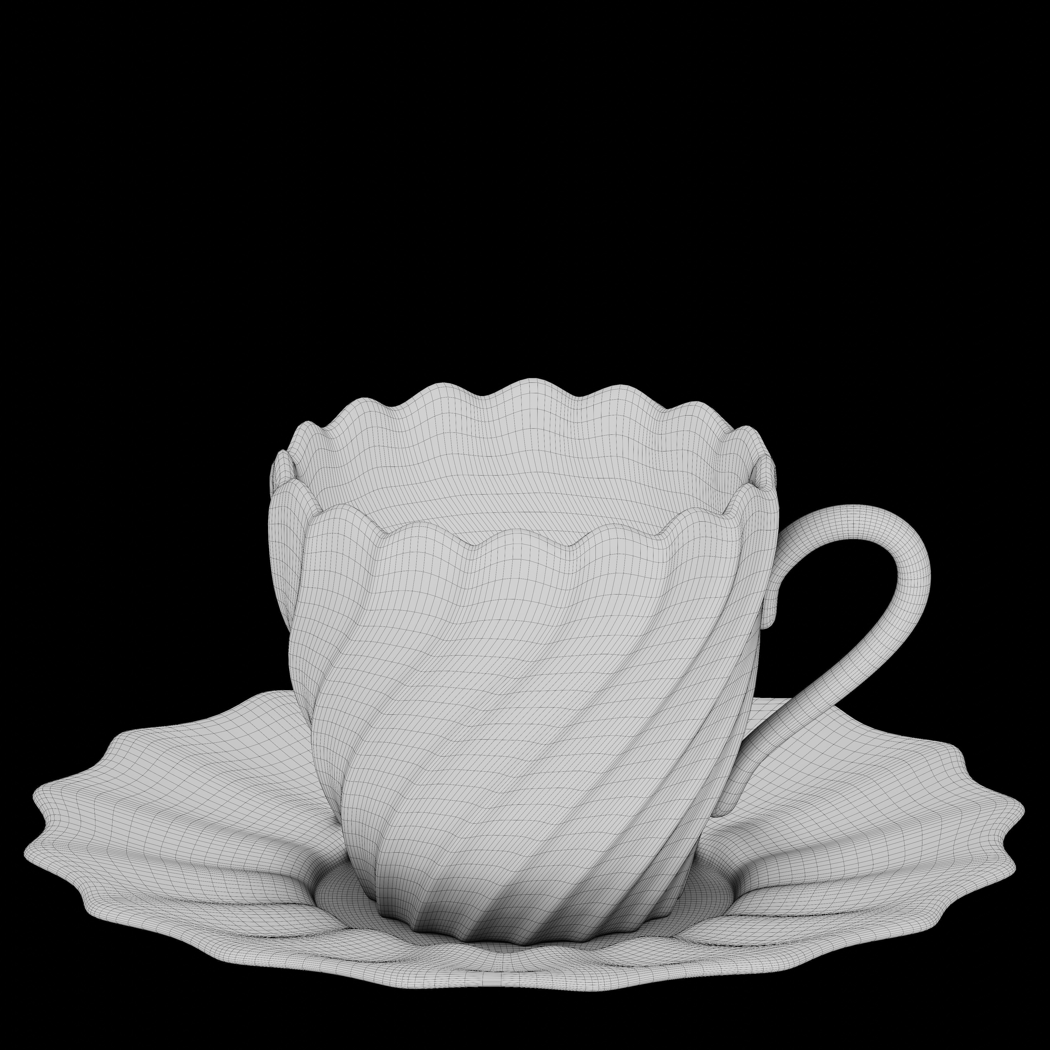 Fluted twisted teacup 3D model_4