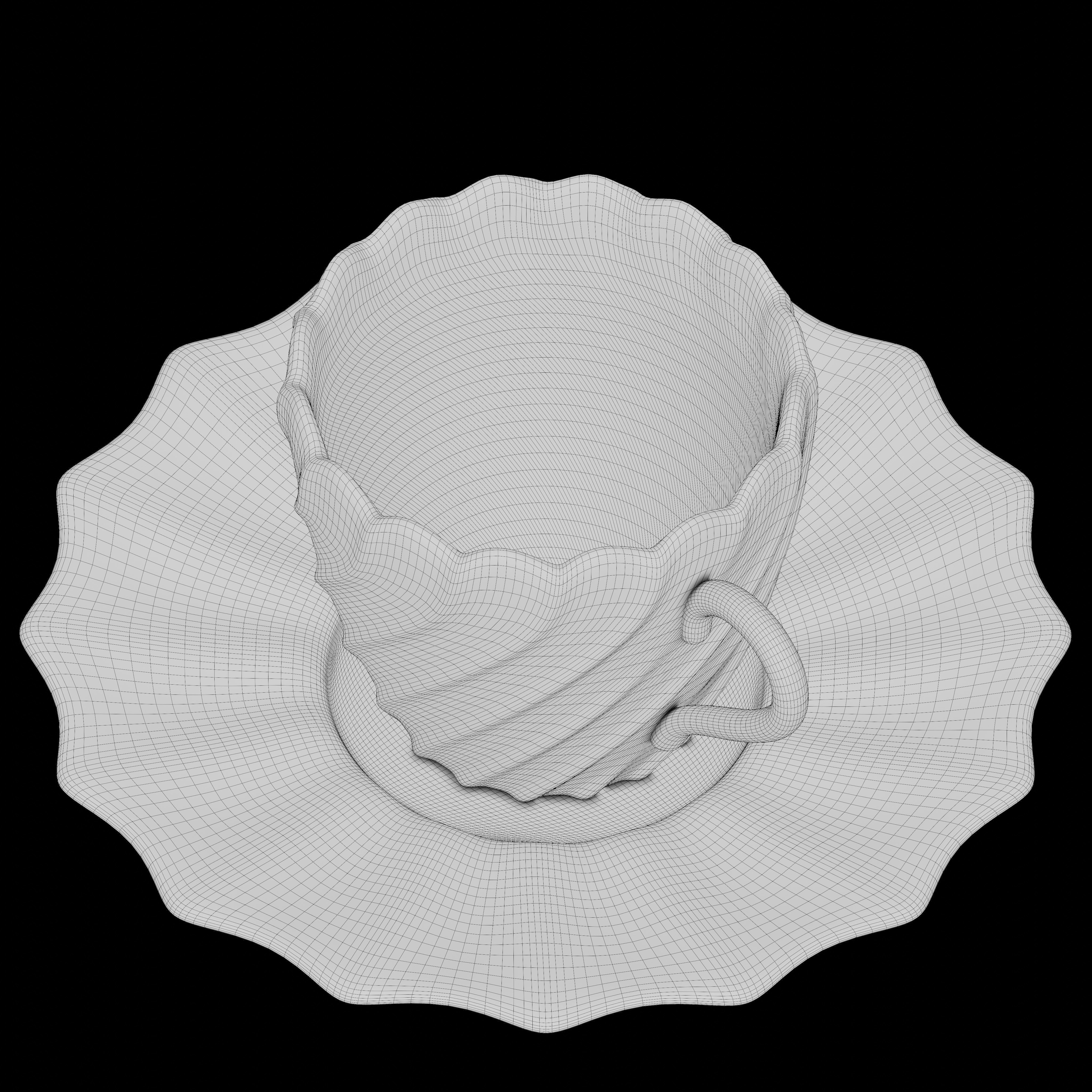 Fluted twisted teacup 3D model_5