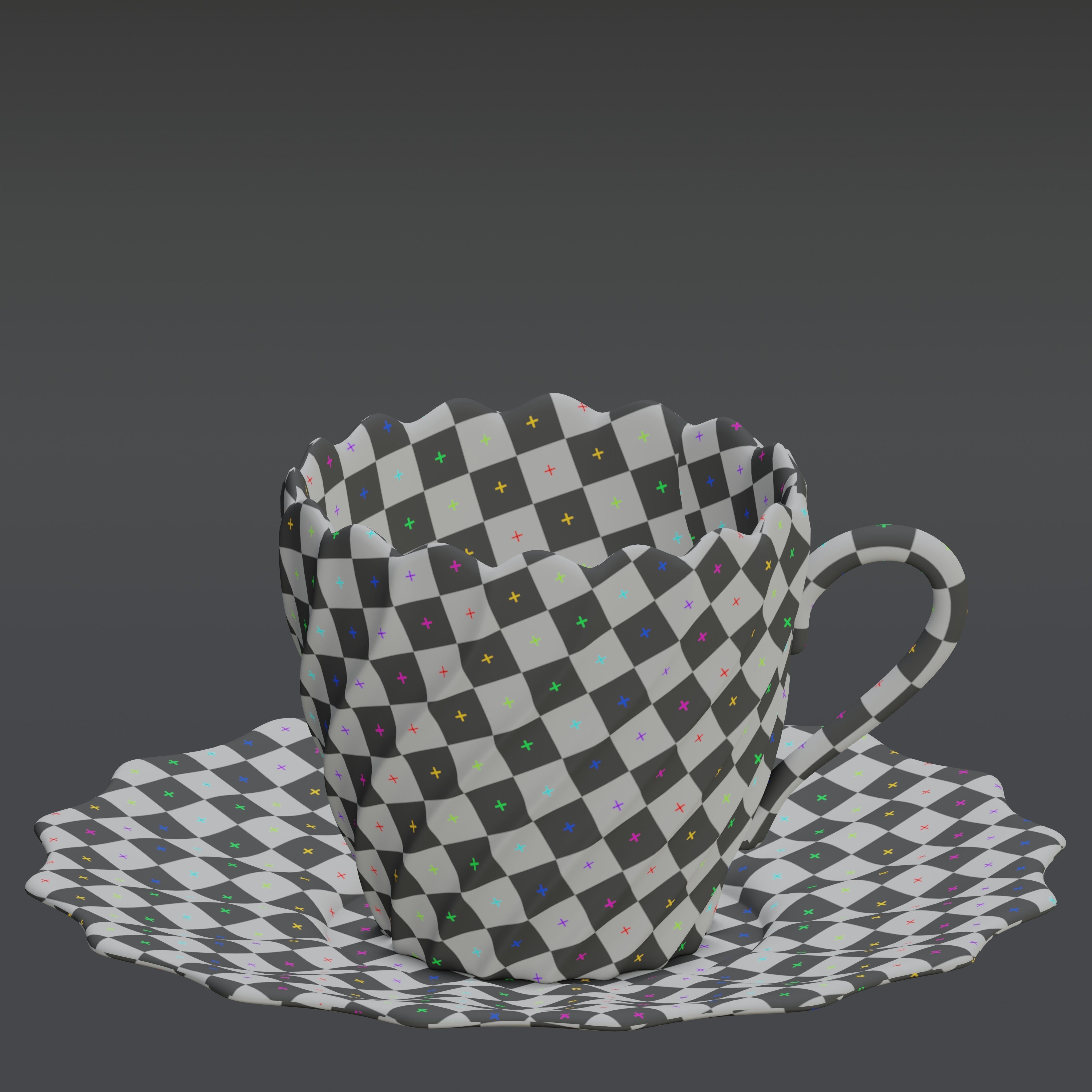 Fluted twisted teacup 3D model_8