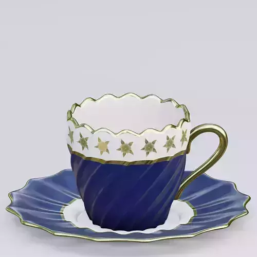 Fluted twisted teacup 3D model