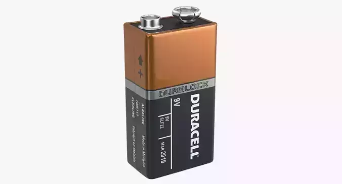 Nine-Volt Duracell Battery