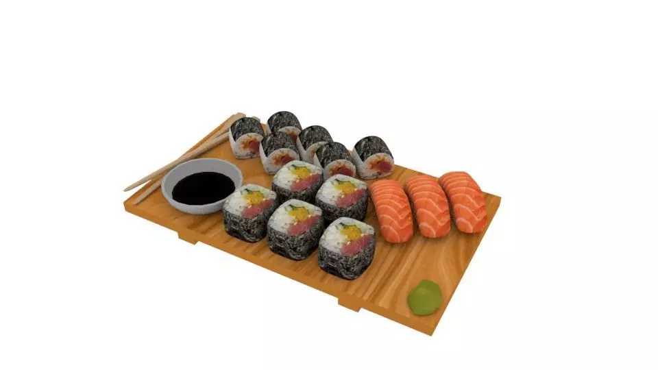 Sushi Platter for one  3D model_0