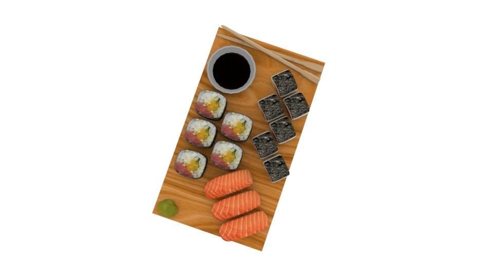 Sushi Platter for one  3D model_1