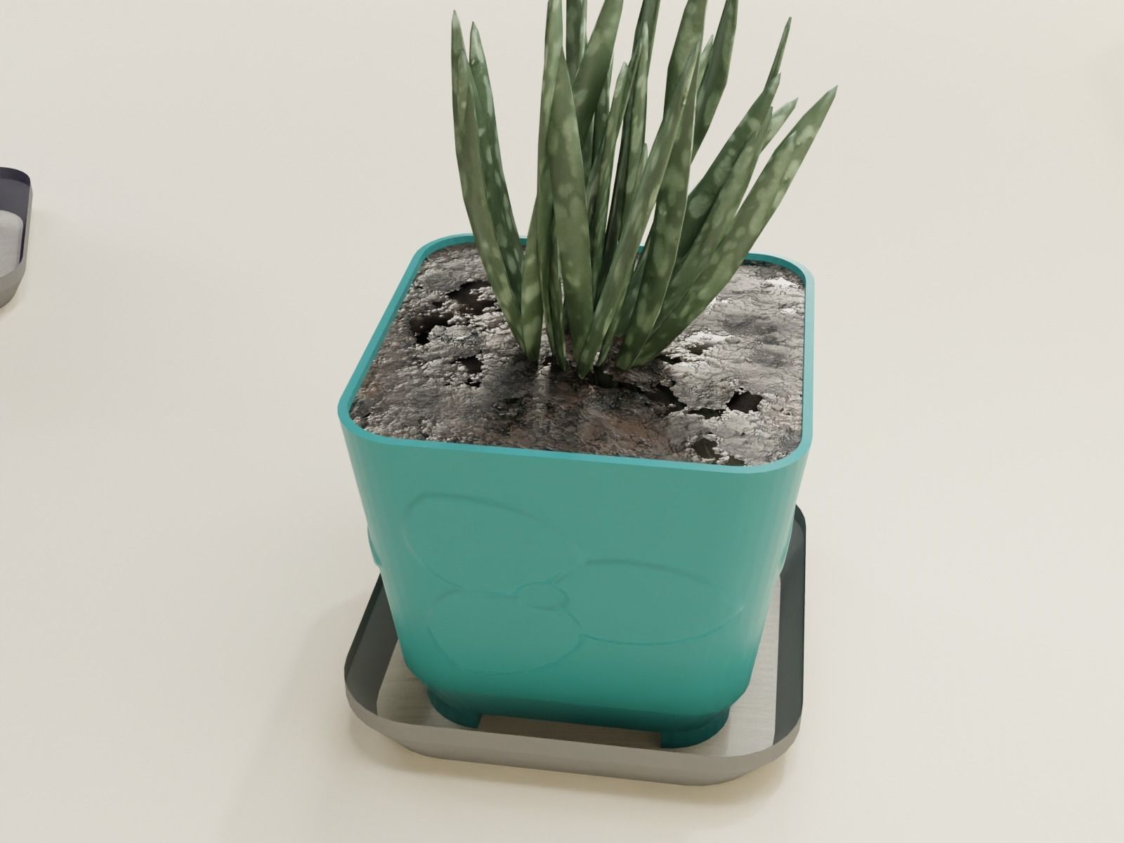 plant pot with drain 65 3D print model_11