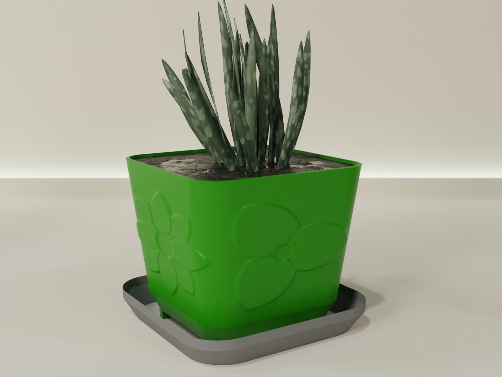plant pot with drain 65 3D print model_10