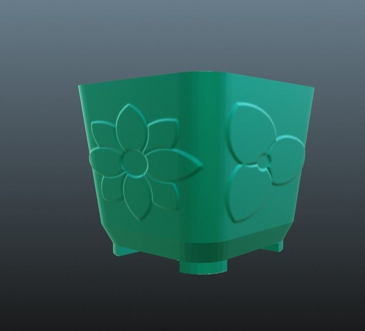 plant pot with drain 65 3D print model_15
