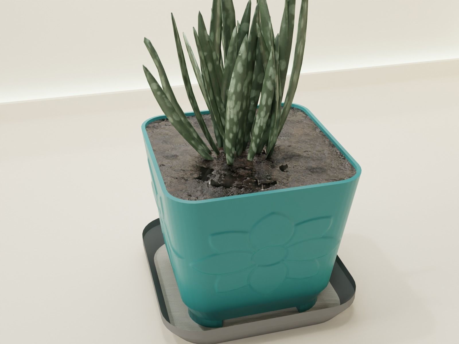 plant pot with drain 65 3D print model_2