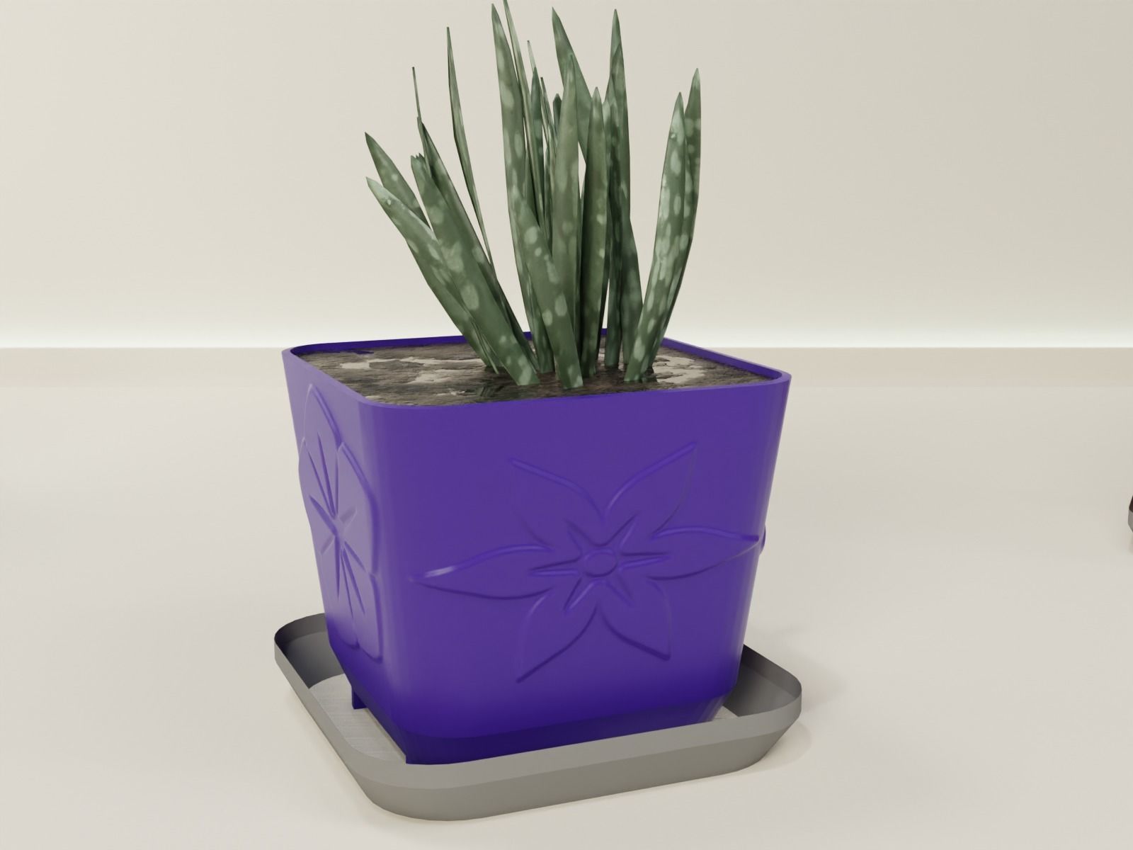 plant pot with drain 65 3D print model_8