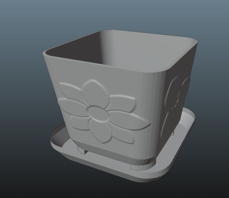 plant pot with drain 65 3D print model_17