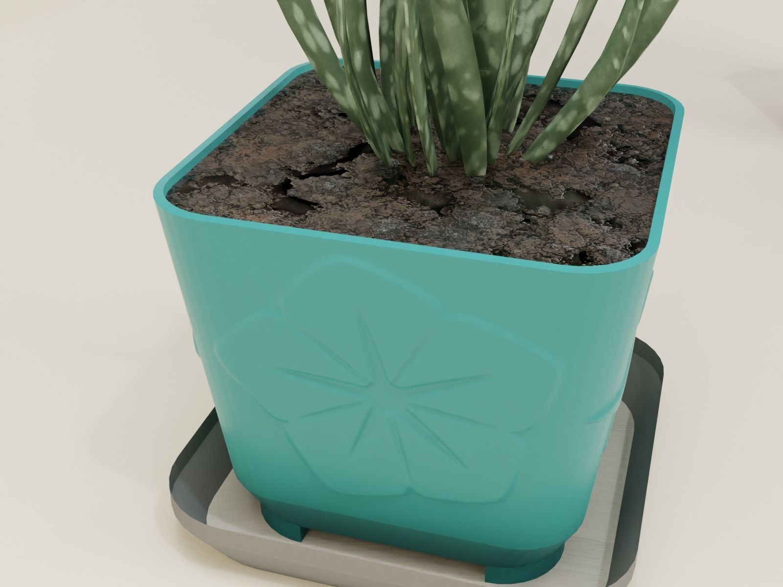 plant pot with drain 65 3D print model_3