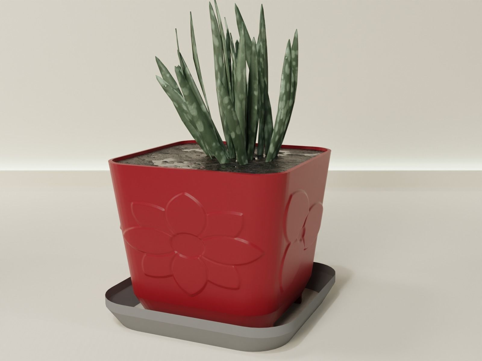 plant pot with drain 65 3D print model_9