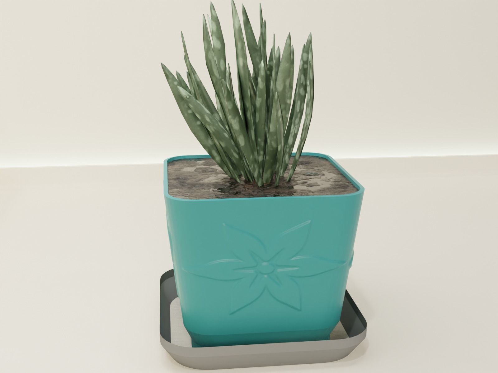 plant pot with drain 65 3D print model_4