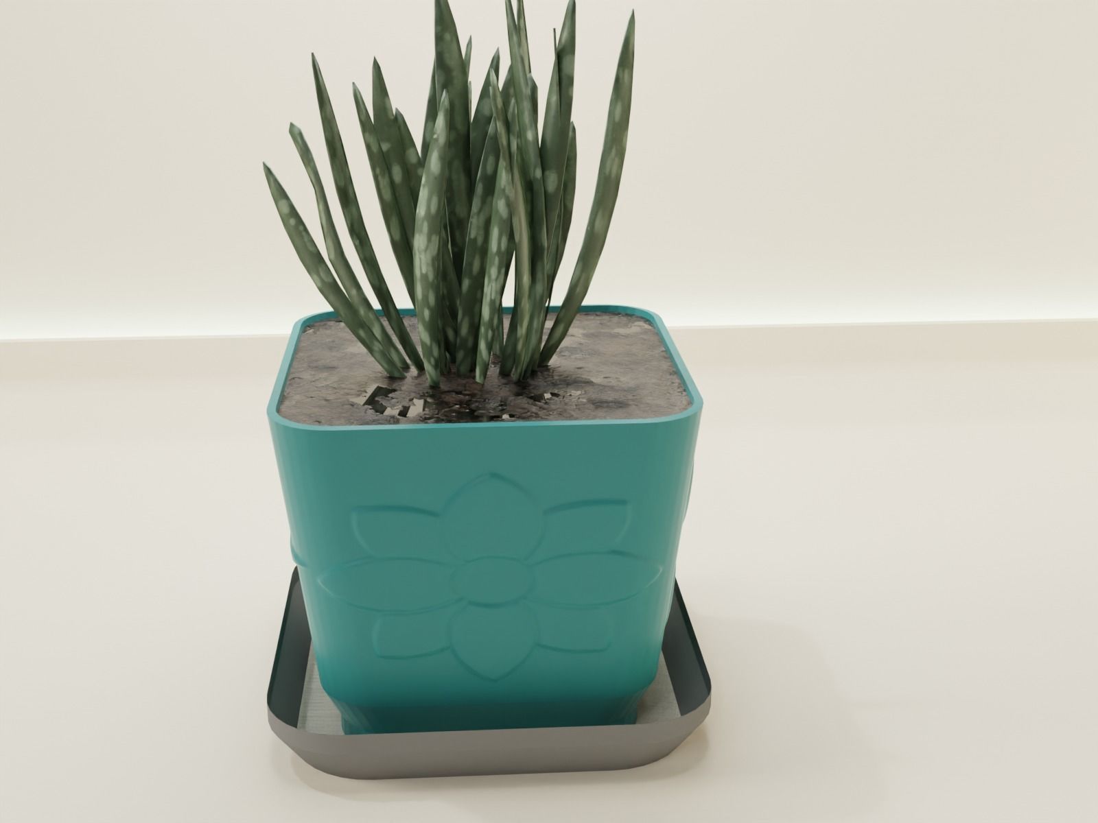 plant pot with drain 65 3D print model_6