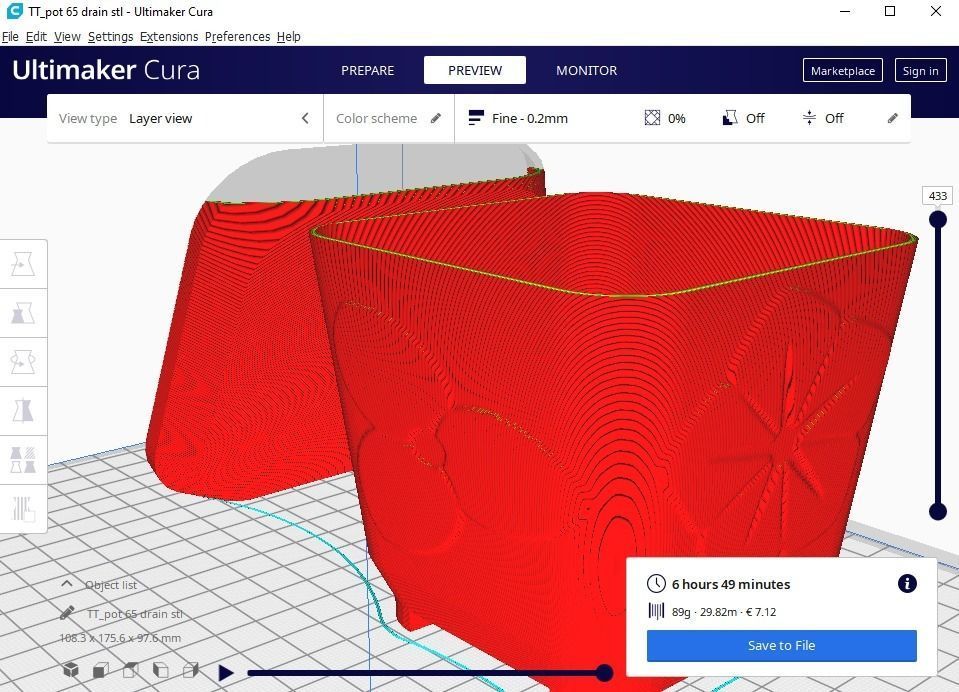 plant pot with drain 65 3D print model_14