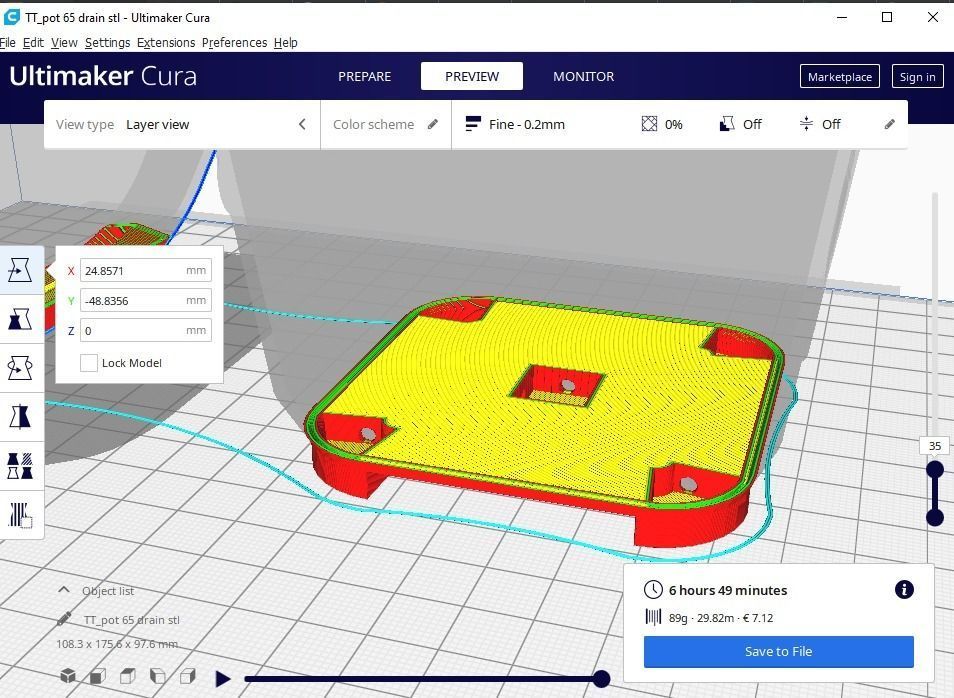 plant pot with drain 65 3D print model_12