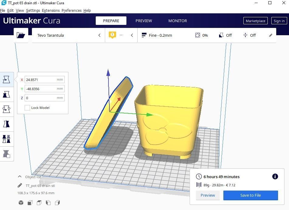 plant pot with drain 65 3D print model_1