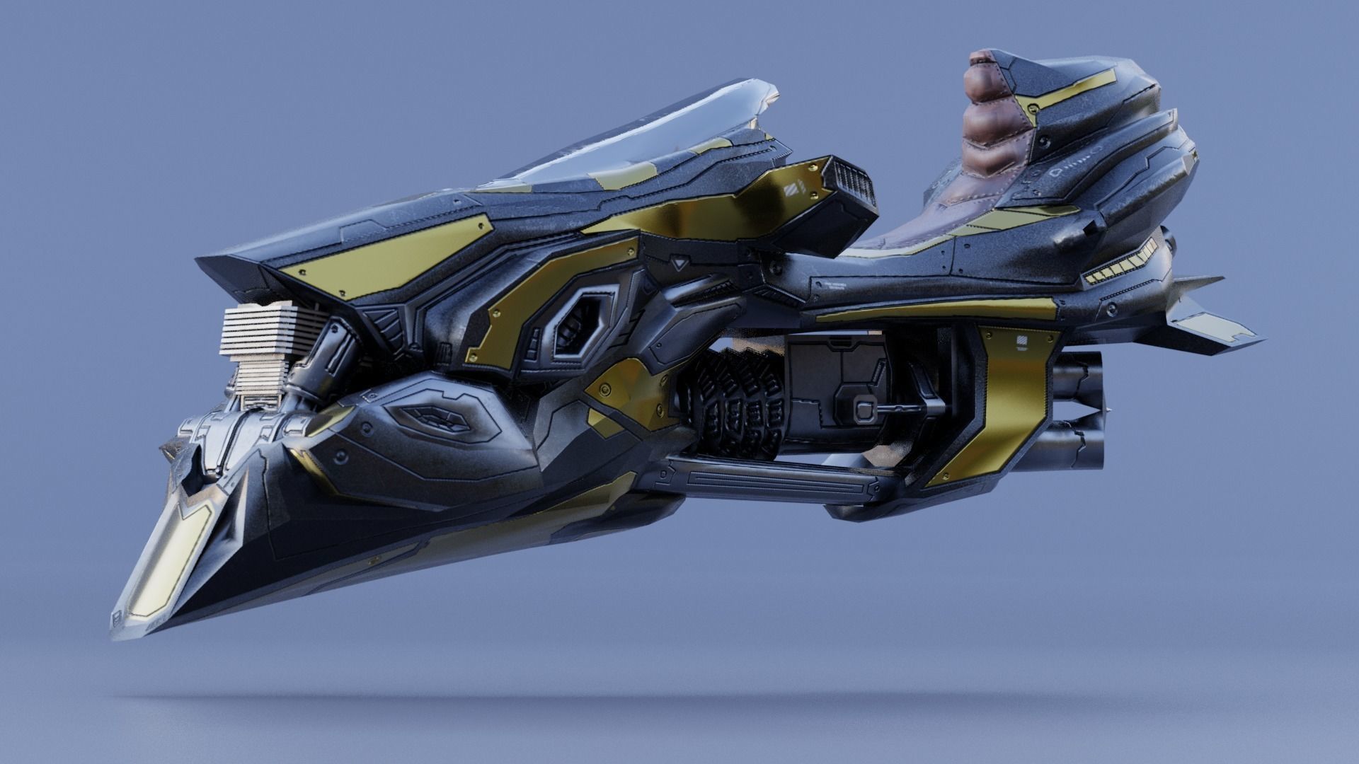 HOVER BIKE - ANUBIS Low-poly 3D model_9