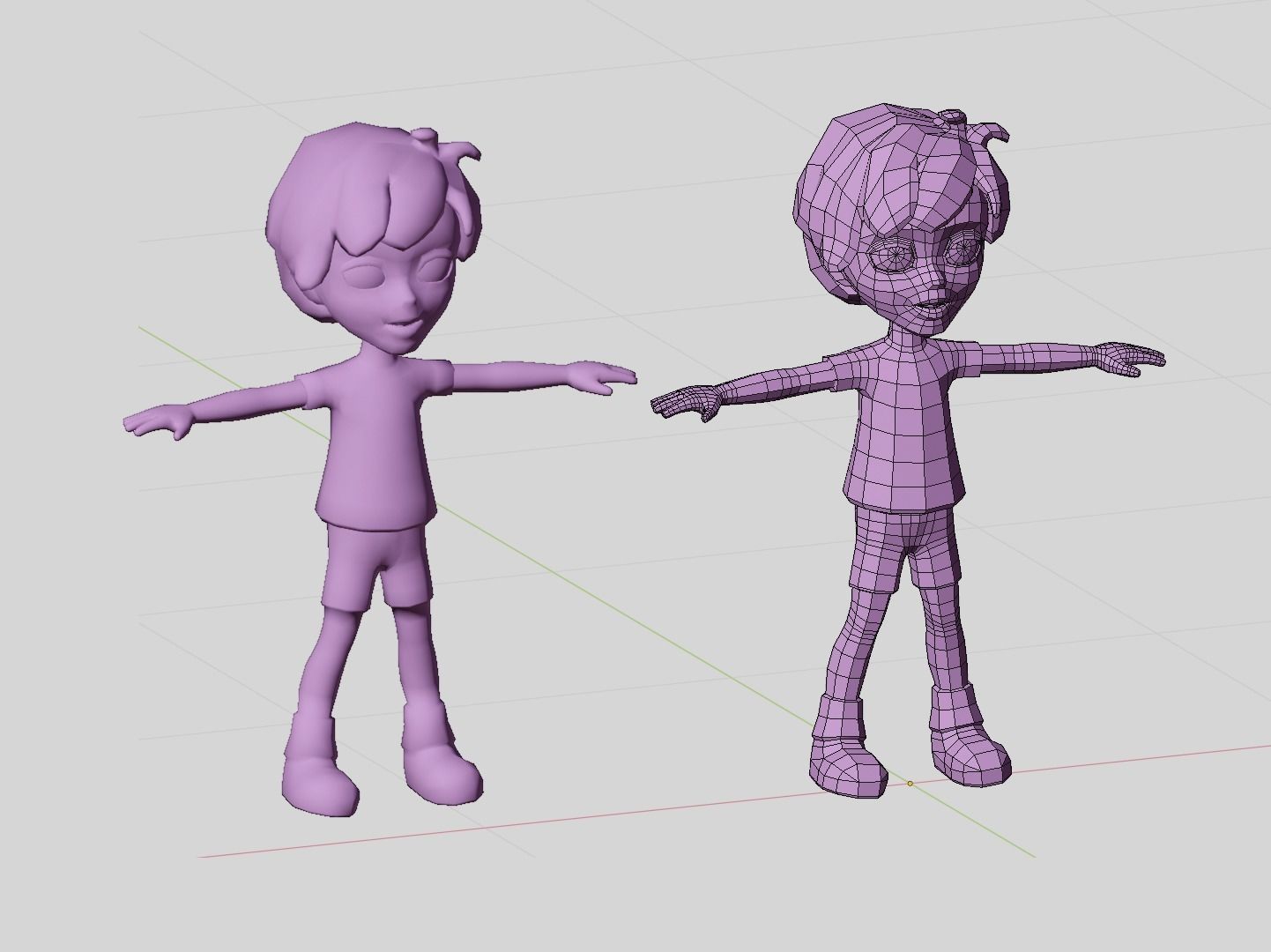 Lowpoly Kids cartoon style 3D Model Collection_5