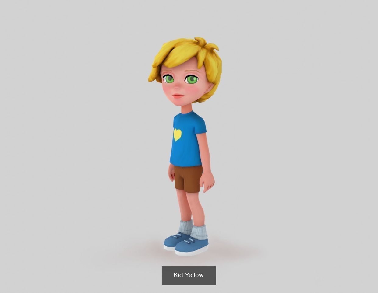 Lowpoly Kids cartoon style 3D Model Collection_4