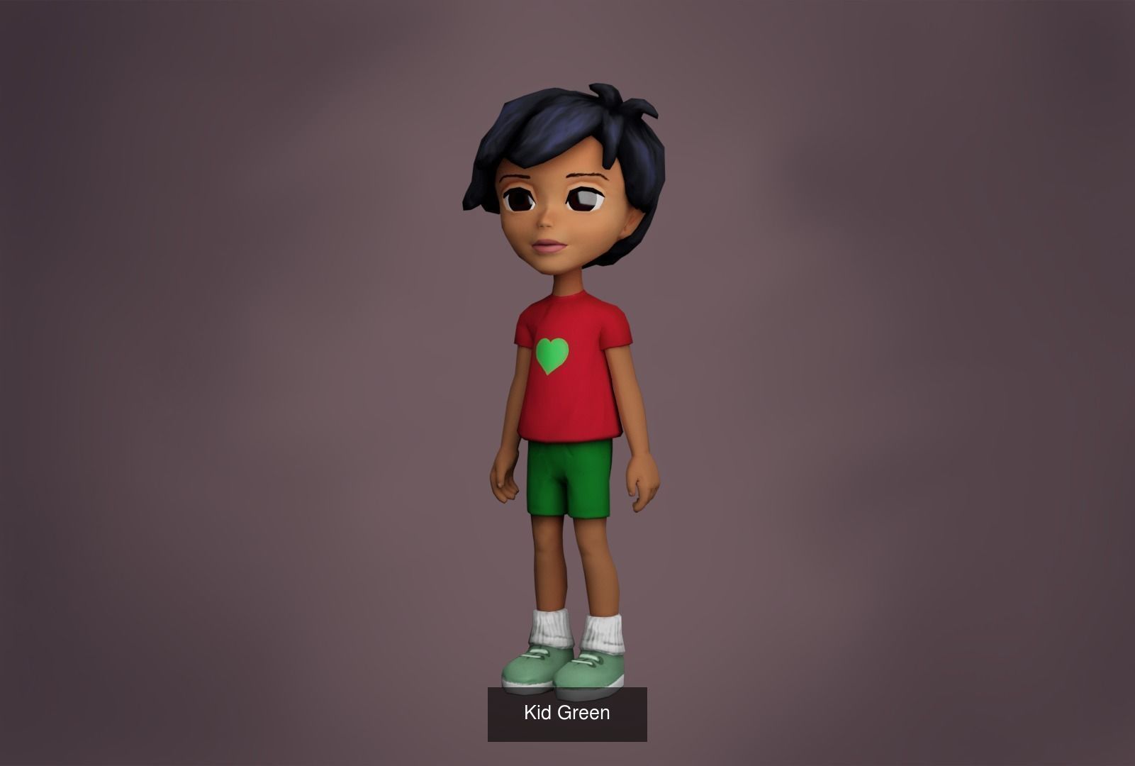 Lowpoly Kids cartoon style 3D Model Collection_3